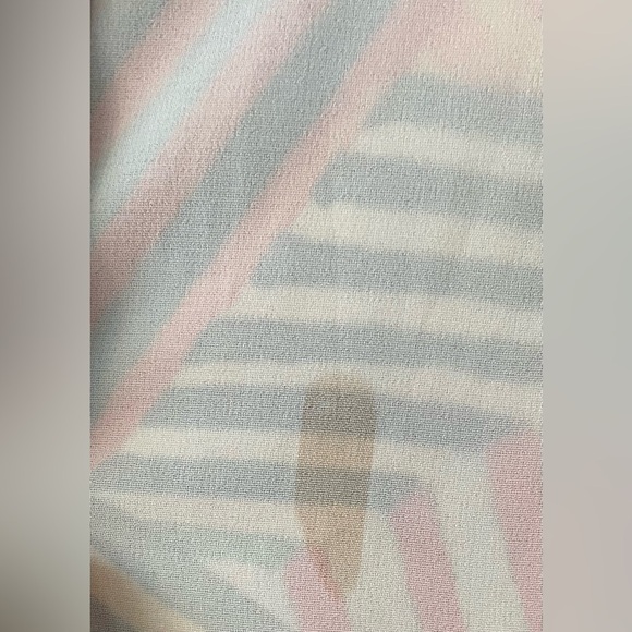 Alice + Olivia Geometric Stripe Dress Mini Halter Multicolor Print Shift; size L - Picture 3 of 7